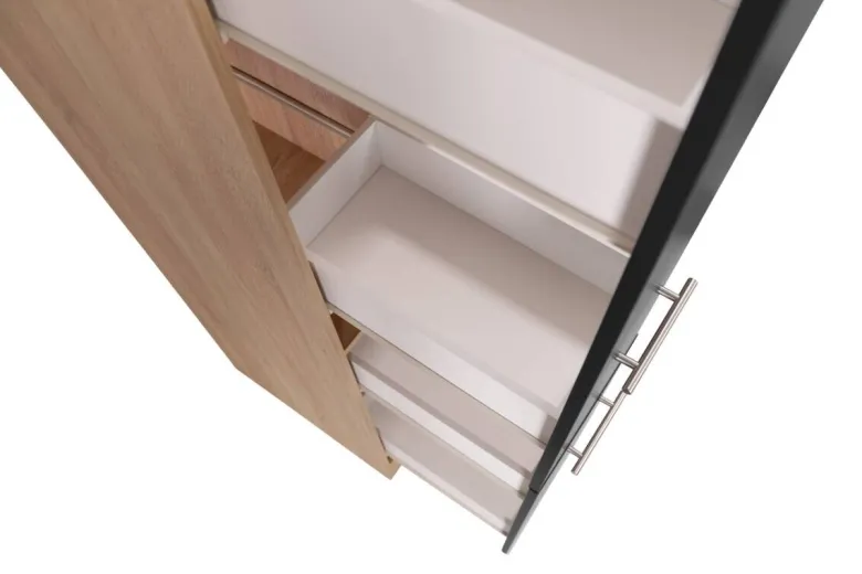 Apothekerschrank Merle schwarz B/H/T: ca. 30x200x60 cm