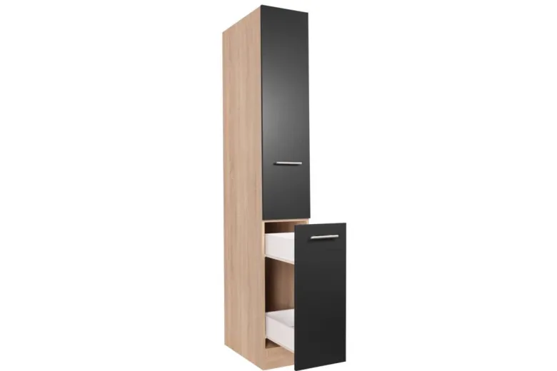 Apothekerschrank Merle schwarz B/H/T: ca. 30x200x60 cm