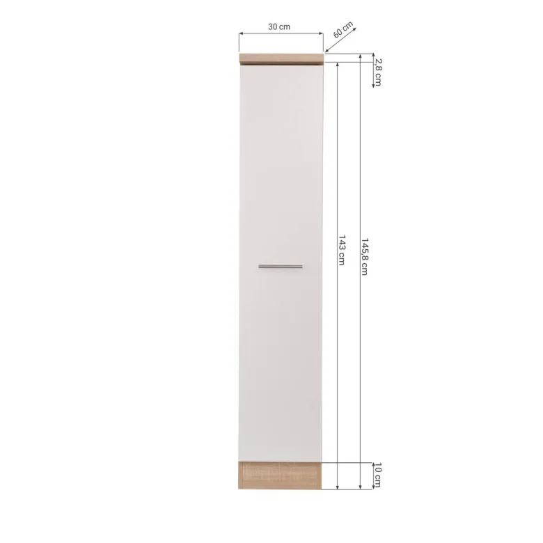 Apothekerschrank Merle weiß B/H/T: ca. 30x145x60 cm