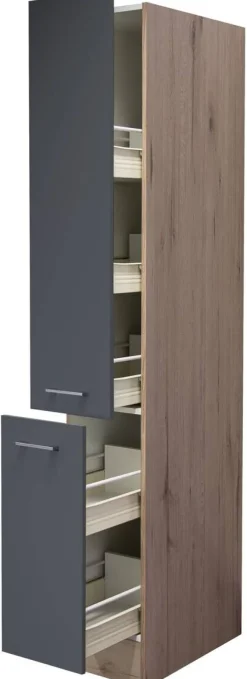 Apothekerschrank Morena grau matt B/H/T: ca. 30x200x57 cm