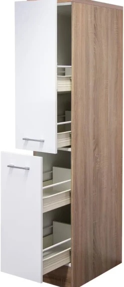 Apothekerschrank Samoa weiß Eiche Nachbildung B/H/T: ca. 30x161x60 cm