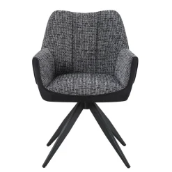 Armlehnstuhl Caro grau schwarz Webstoff B/H/T: ca. 65x86x61 cm