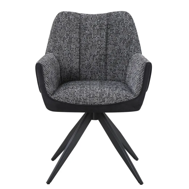 Armlehnstuhl Caro grau schwarz Webstoff B/H/T: ca. 65x86x61 cm