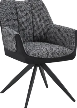 Armlehnstuhl Caro grau schwarz Webstoff B/H/T: ca. 65x86x61 cm