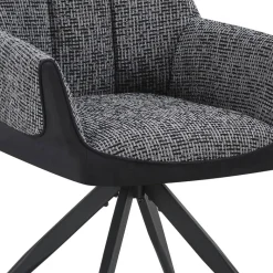 Armlehnstuhl Caro grau schwarz Webstoff B/H/T: ca. 65x86x61 cm