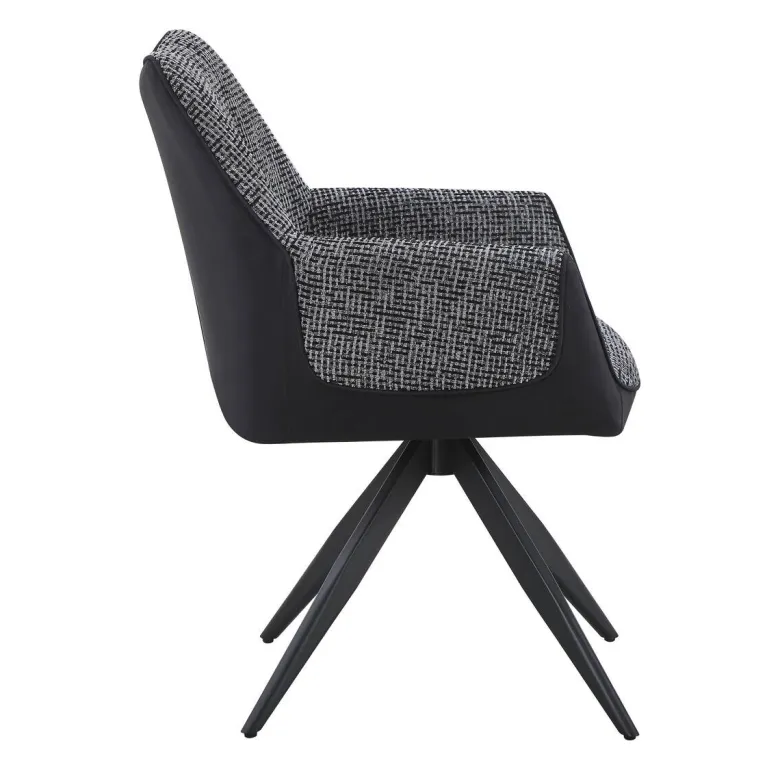 Armlehnstuhl Caro grau schwarz Webstoff B/H/T: ca. 65x86x61 cm