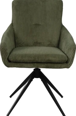 Armlehnstuhl Cliff grün Kord B/H/T: ca. 58x90x69 cm