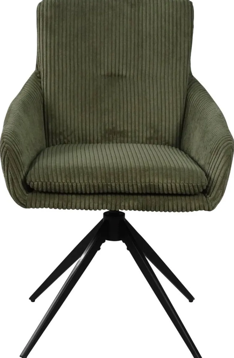 Armlehnstuhl Cliff grün Kord B/H/T: ca. 58x90x69 cm