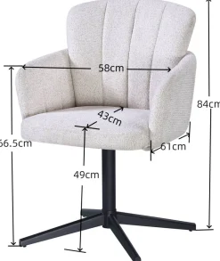 Armlehnstuhl Dana beige Webstoff B/H/T: ca. 58x84x61 cm
