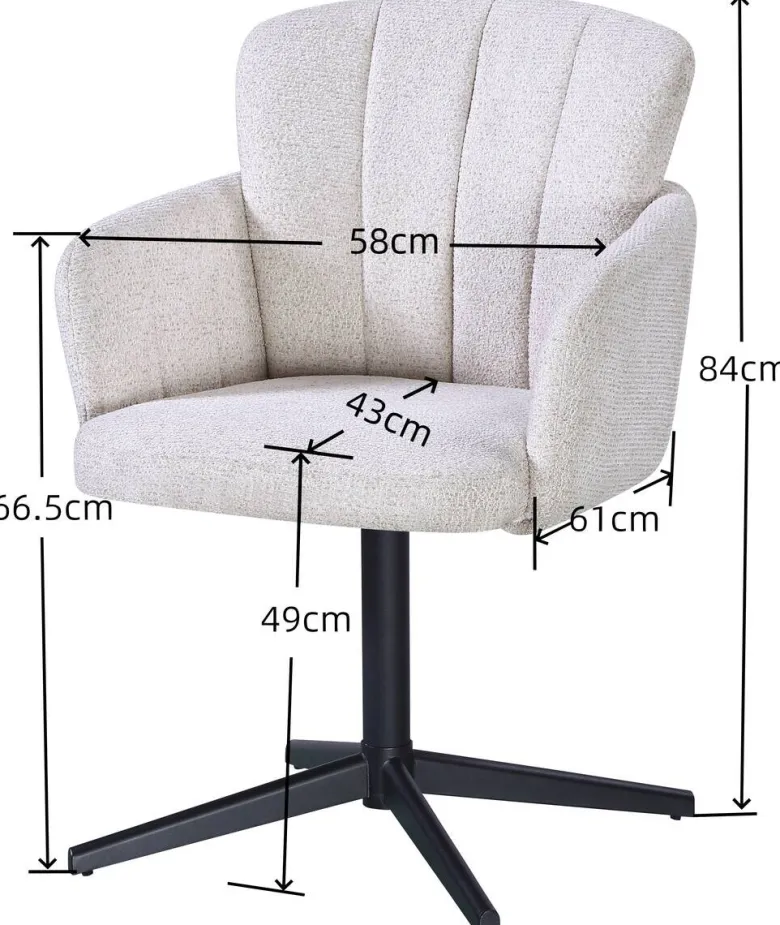 Armlehnstuhl Dana beige Webstoff B/H/T: ca. 58x84x61 cm