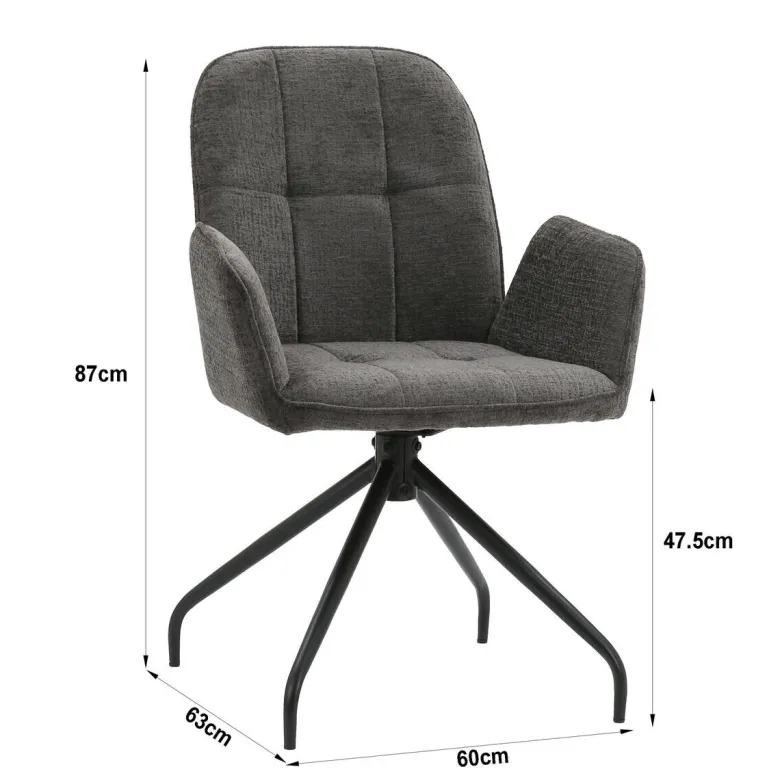 Armlehnstuhl Fria grau Webstoff Microfaser B/H/T: ca. 60x87x63 cm