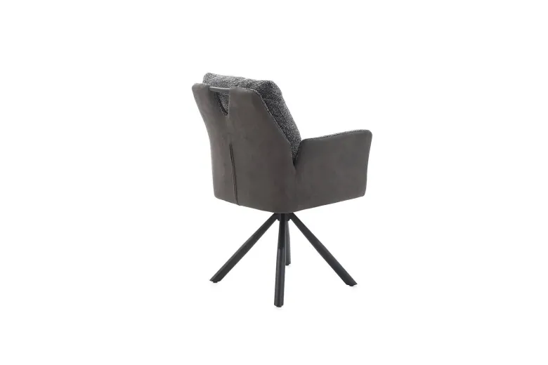 Armlehnstuhl grau Webstoff Microfaser B/H/T: ca. 60x88x66 cm