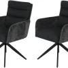 Armlehnstuhl Leandra, 2er-Set anthrazit Microfaser Webstoff B/H/T: ca. 63x92x69 cm