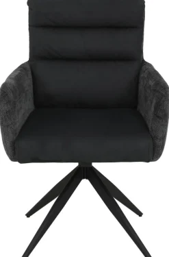 Armlehnstuhl Leandra, 2er-Set anthrazit Microfaser Webstoff B/H/T: ca. 63x92x69 cm
