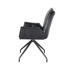 Armlehnstuhl Malin schwarz Kunstleder B/H/T: ca. 59x93x65,5 cm