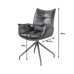 Armlehnstuhl Malin schwarz Kunstleder B/H/T: ca. 59x93x65,5 cm