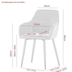 Armlehnstuhl Maria anthrazit Microfaser Webstoff B/H/T: ca. 55x84x61 cm