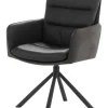 Armlehnstuhl schwarz anthrazit Leder Webstoff B/H/T: ca. 58x89x65 cm