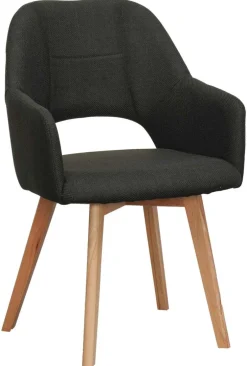 Armlehnstuhl Stade anthrazit Webstoff Microfaser B/H/T: ca. 57x87x62 cm