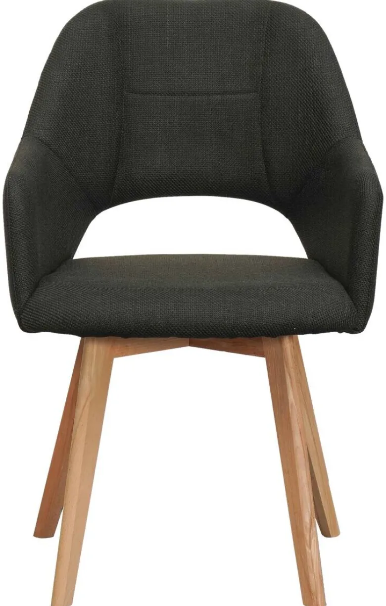 Armlehnstuhl Stade anthrazit Webstoff Microfaser B/H/T: ca. 57x87x62 cm