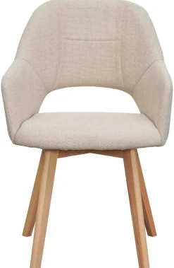 Armlehnstuhl Stade beige natur Polyester Buche B/H/T: ca. 57x87x62 cm