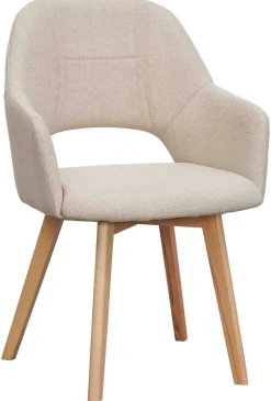 Armlehnstuhl Stade beige natur Polyester Buche B/H/T: ca. 57x87x62 cm