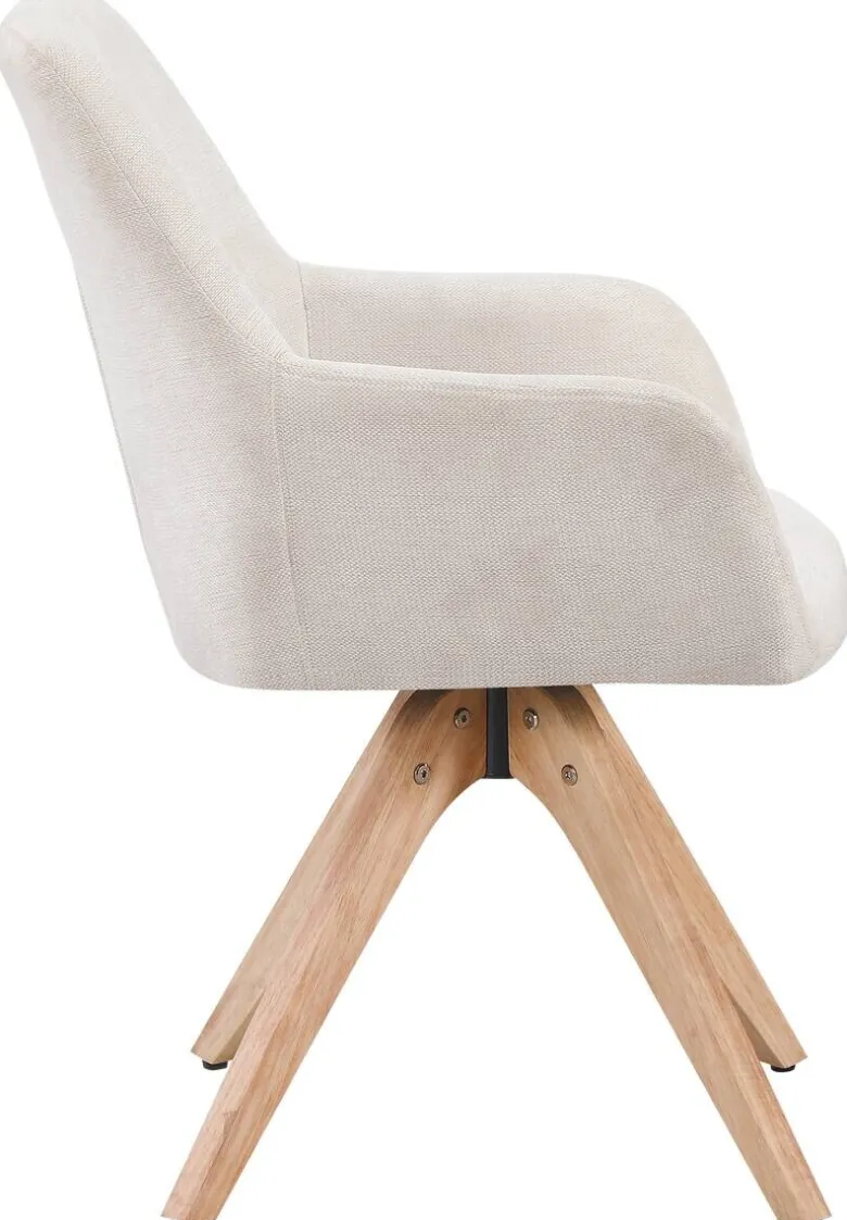 Armlehnstuhl Woody beige Webstoff B/H/T: ca. 62x85,5x64 cm