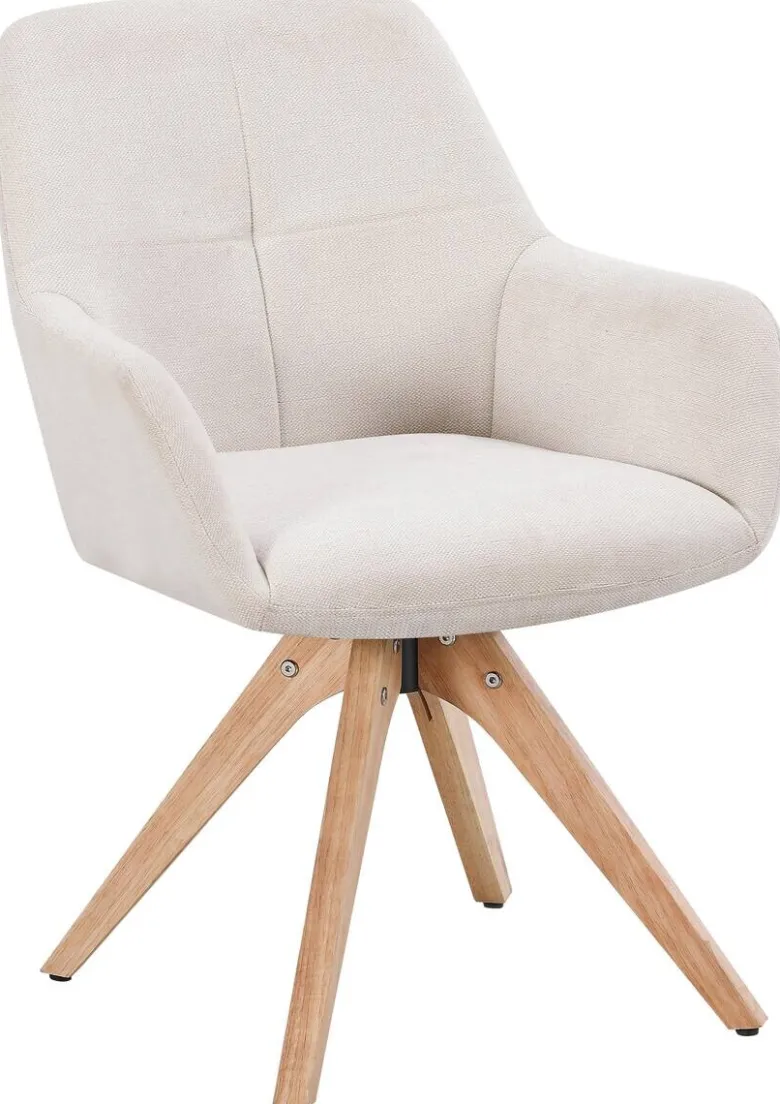 Armlehnstuhl Woody beige Webstoff B/H/T: ca. 62x85,5x64 cm