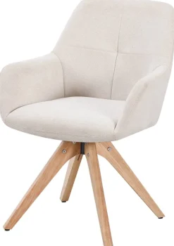 Armlehnstuhl Woody beige Webstoff B/H/T: ca. 62x85,5x64 cm