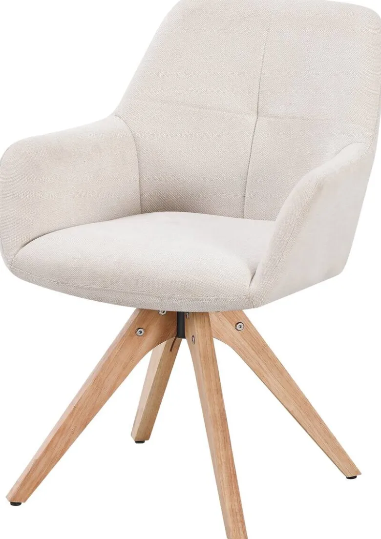 Armlehnstuhl Woody beige Webstoff B/H/T: ca. 62x85,5x64 cm