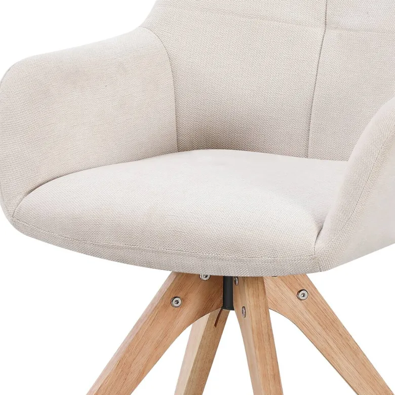 Armlehnstuhl Woody beige Webstoff B/H/T: ca. 62x85,5x64 cm