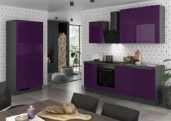 artego Küchenblock Sigma violett B/H/T: ca. 310x235x60 cm