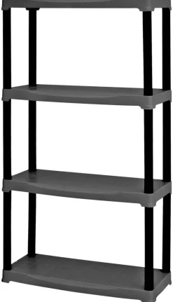 ArtPlast Kunststoffregal schwarz Kunststoff B/H/T: ca. 70x133x30 cm
