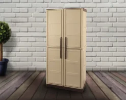 ArtPlast Kunststoffschrank Steel hoch beige Kunststoff B/H/T: ca. 70x165x39,5 cm
