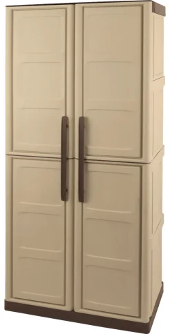 ArtPlast Kunststoffschrank Steel hoch beige Kunststoff B/H/T: ca. 70x165x39,5 cm