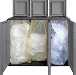 ArtPlast Mülltrennungsschrank Free grau Kunststoff B/H/T: ca. 102x84x37 cm
