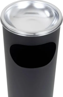 Aschenbecher schwarz Metall