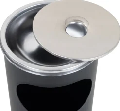 Aschenbecher schwarz Metall