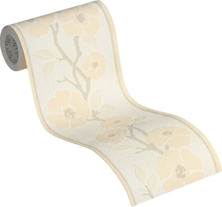 A.S.Creation Bordüre creme grau B/H/D: ca. 17x500x7,5 cm