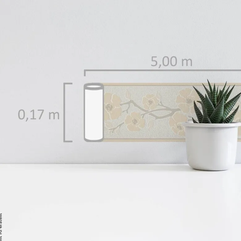 A.S.Creation Bordüre creme grau B/H/D: ca. 17x500x7,5 cm