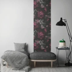 A.S.Creation Tapete schwarz lila grau B/H/D: ca. 52x250x7,5 cm