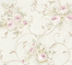 A.S.Creation Vliestapete grün rosa creme B/H/D: ca. 53x1005x7,4 cm