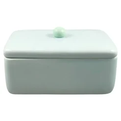 Aufbewahrungsdose hellblau Keramik B/H: ca. 25x14 cm