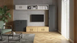 Aufsatz Multi-Stauraum Typ 9 Eiche Artisan Nachbildung B/H/T: ca. 45x35x40 cm