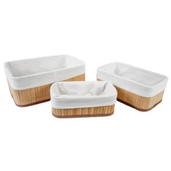 Axentia Badkörbe Bonja creme Bambus MDF B/T/L: ca. 20x12x30 cm
