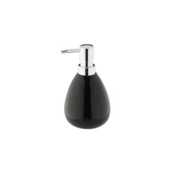 Axentia Seifenspender Pisa schwarz silber Keramik B/H/L/D: ca. 9x16,5x9x9 cm