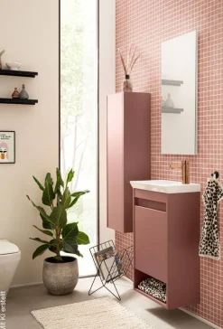 Badezimmer-Set Avio mauve B/H/T: ca. 45,5x80x27,5 cm