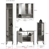 Badezimmer-Set BAGNO schwarz Kaschmirgrau Nachbildung B/H/T: ca. 170x192x36 cm