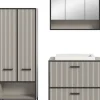 Badezimmer-Set BAGNO schwarz Kaschmirgrau Nachbildung B/H/T: ca. 154x192x48 cm