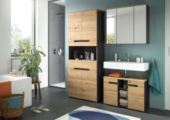 Badezimmer-Set Canu Basalt Eiche Artisan Nachbildung B/H/T: ca. 171x193x34 cm